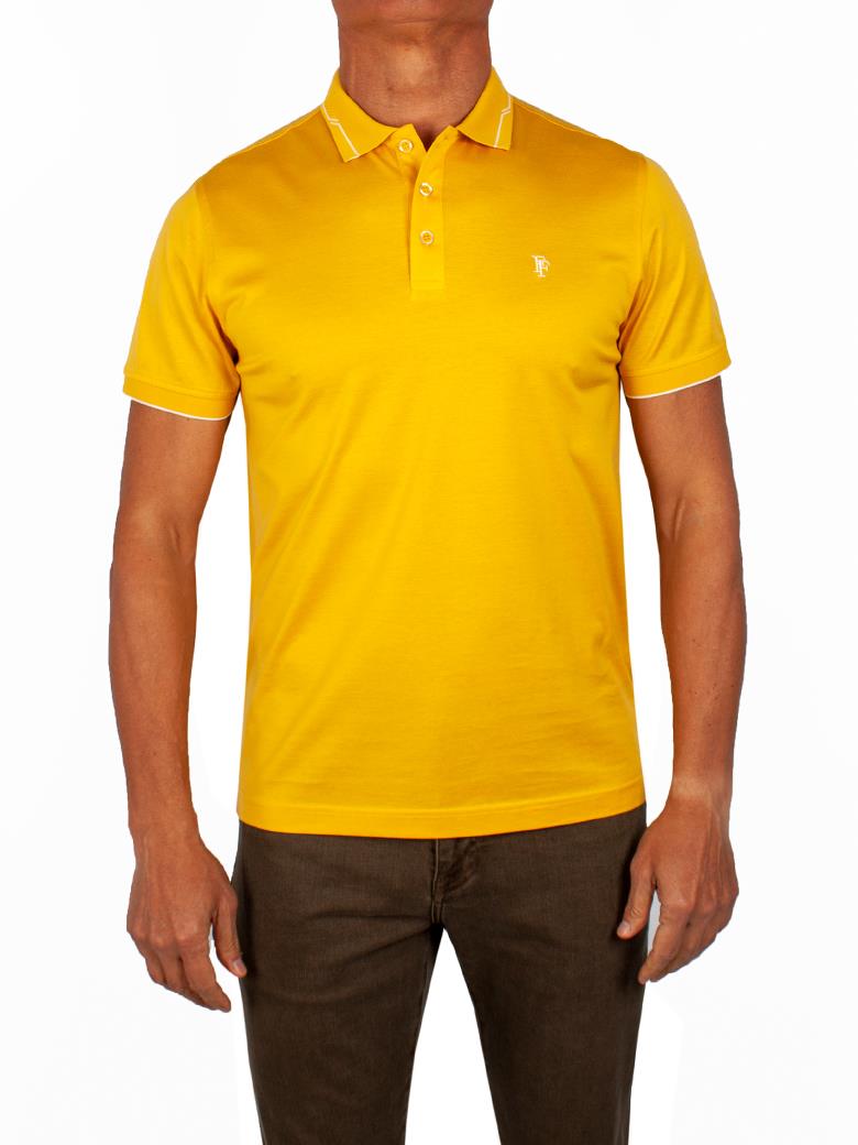 Regular Fit Yaka Detaylı Merserize %100 Pamuk Sarı Polo Tişört