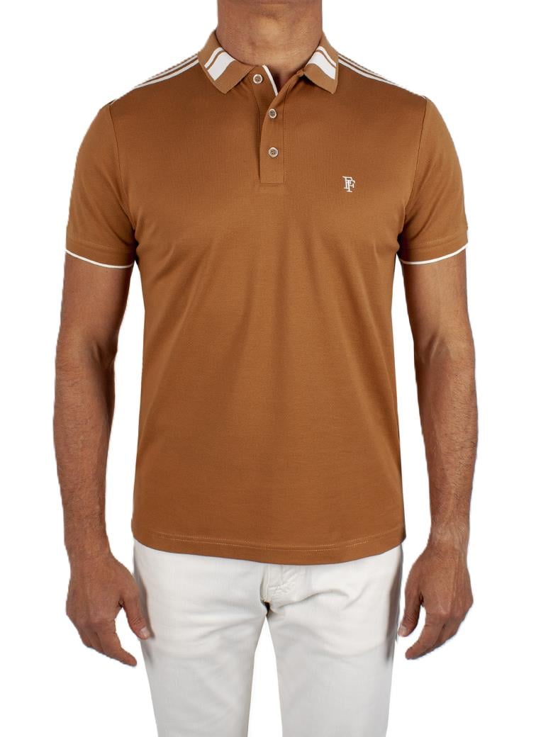 Regular Fit Yaka Detaylı Merserize %100 Pamuk Tarçın Polo Tişört
