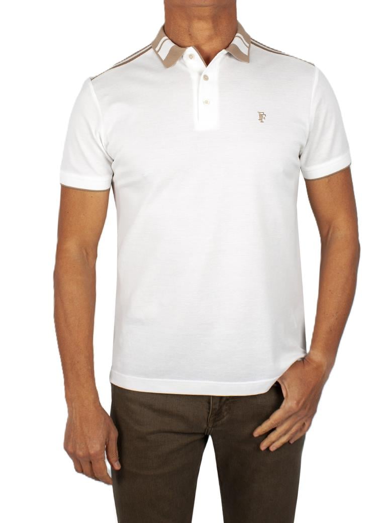 Regular Fit Yaka Detaylı Merserize %100 Pamuk Ekru Polo Tişört