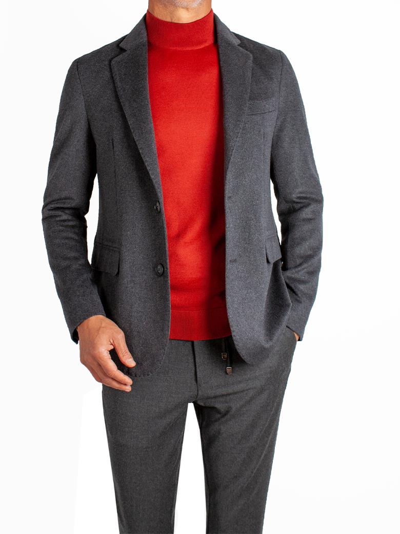 Standart Fit Antrasit Yün Ceket