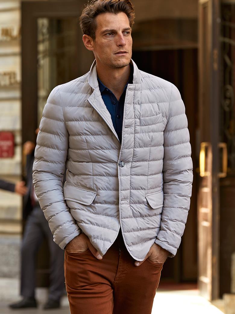 Standart Fit Elyaf Dolgulu Beyaz Şişme Mont