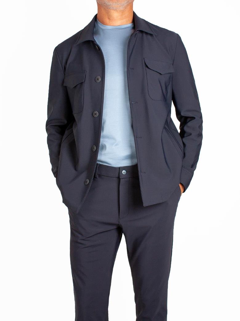 Standart Fit Gömlek Yaka Cepli Lacivert Ceket