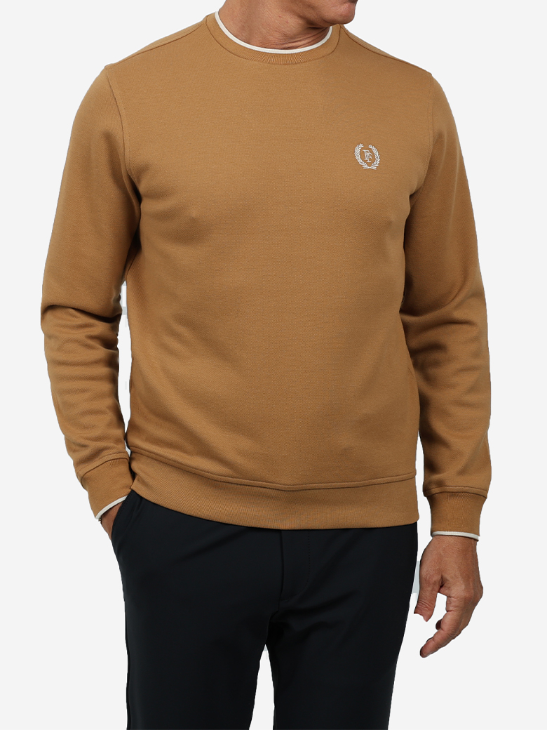 Standart Fit Hardal Bisiklet Yaka İnterlok Sweatshirt