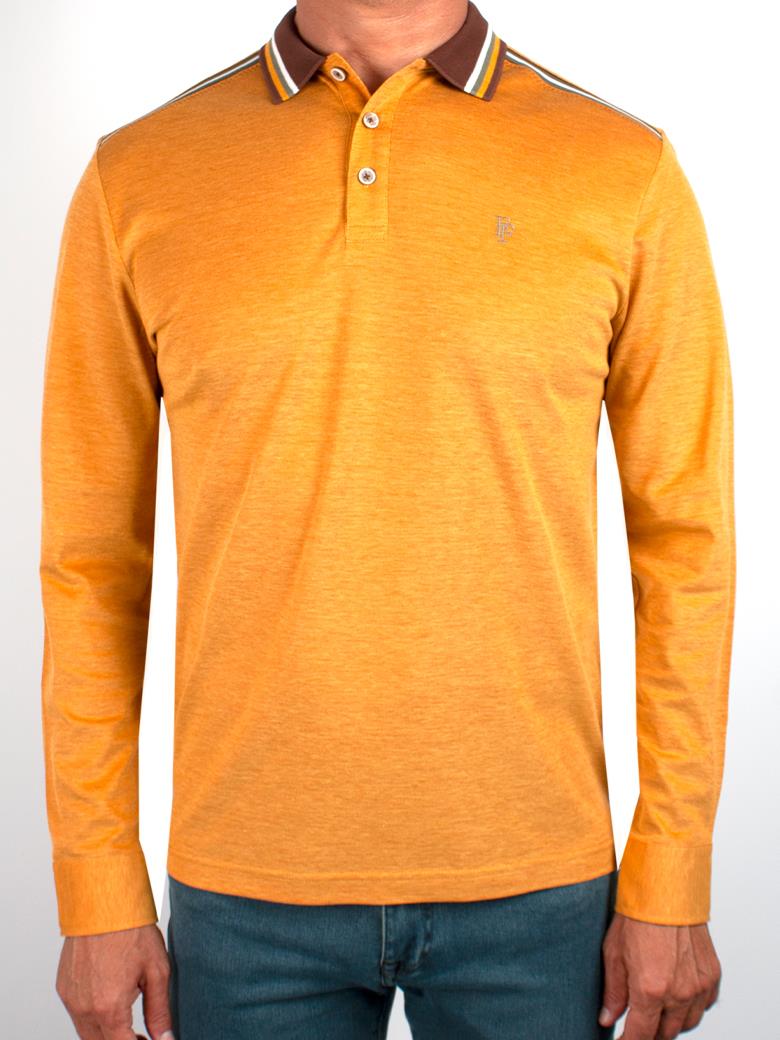 Uzun Kollu Sarı Merserize Pike Polo Shirt