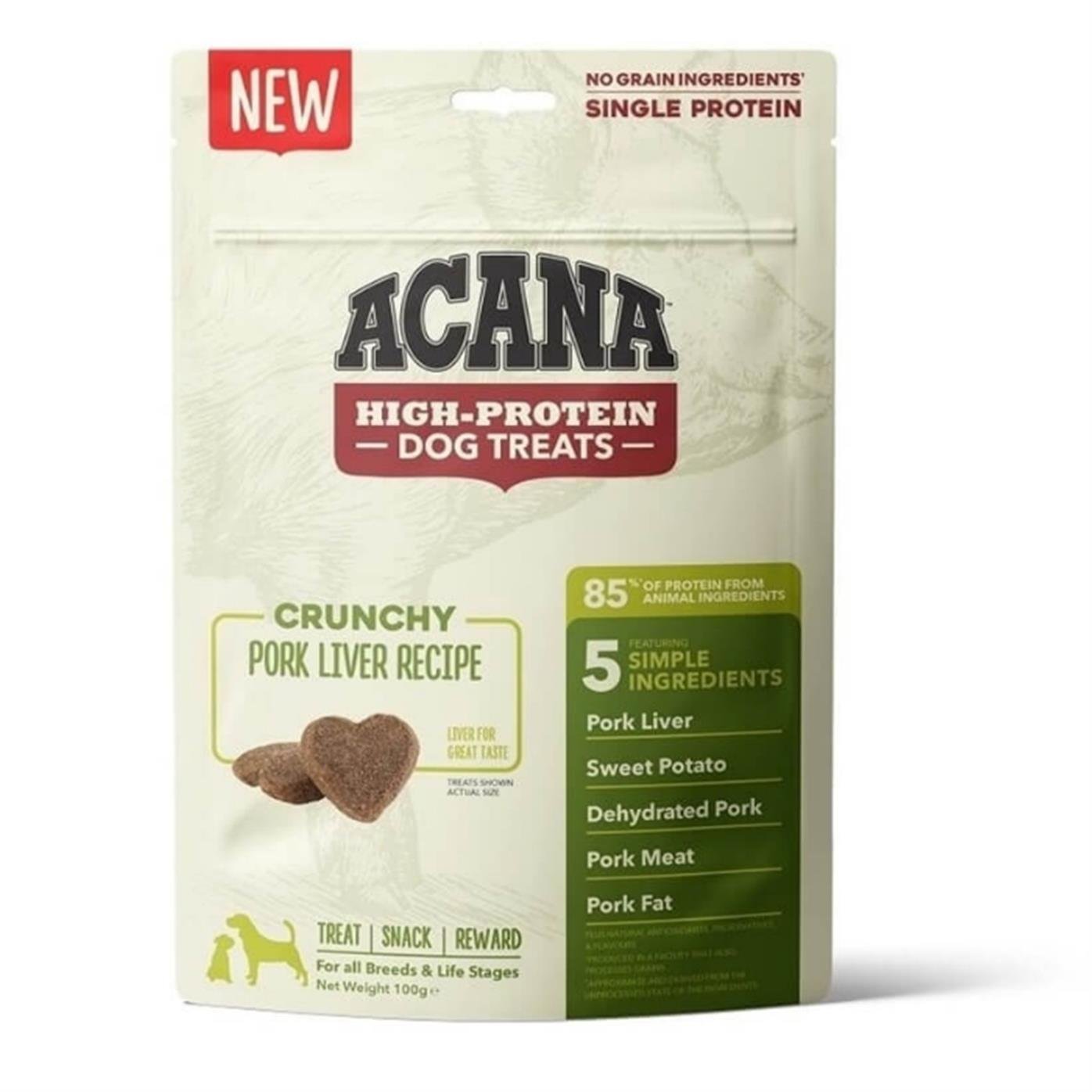Acana Crunchy Pork Dog Treats 100 gr – Yüksek Proteinli Domuz Etli Köpek Ödülü