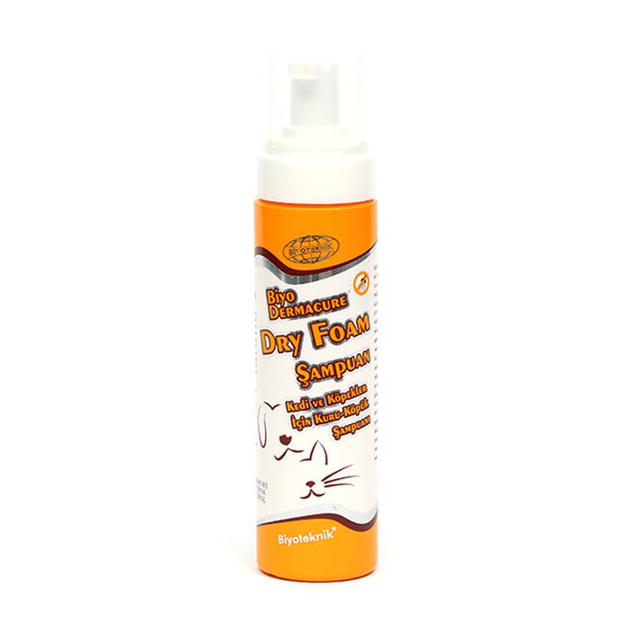 Biyo Teknik Dry Foam Kedi Ve Köpekler İçin Kuru Köpük Şampuan 250ml
