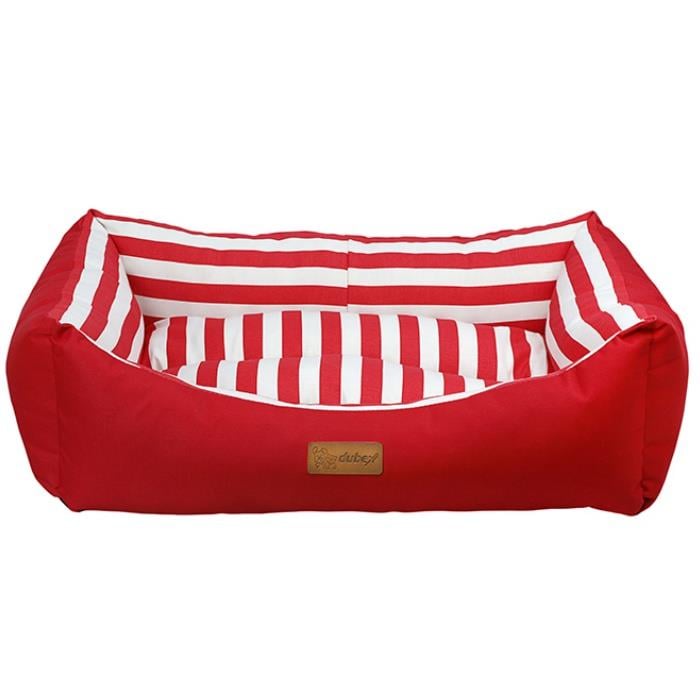 Dubex Tarte Dikdörtgen Kedi Köpek Yatağı Kırmızı Çizgili XLarge