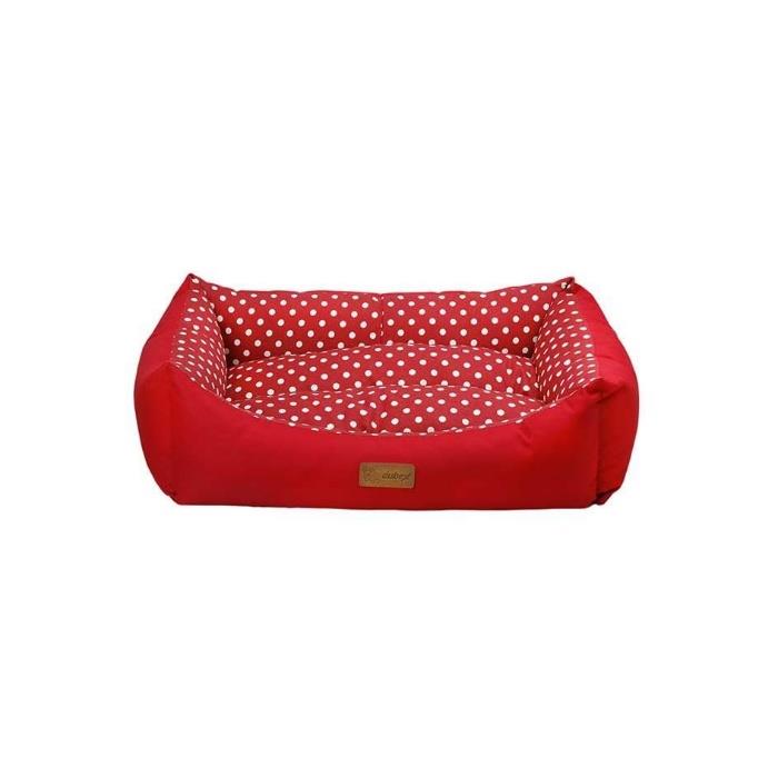 Dubex Tarte Kedi Köpek Yatağı Dikdörgen Benekli Kırmızı Small