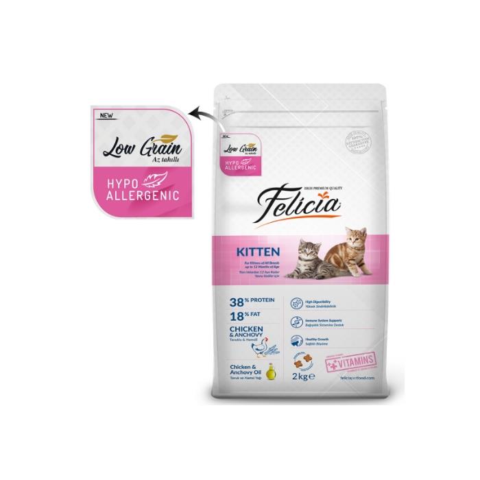 Felicia Az Tahıllı 2 Kg Yavru Tavuklu HypoAllergenic Kedi Maması