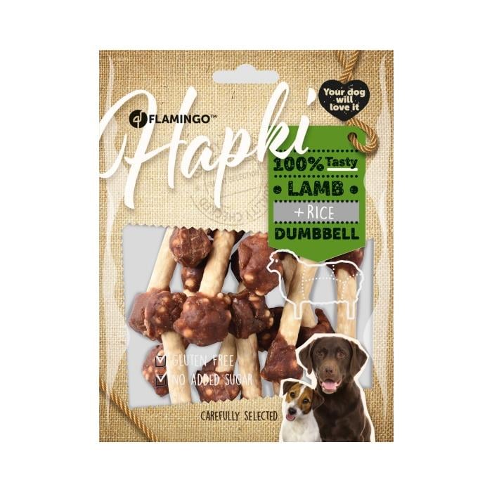 Flamingo Hapki Kuzulu&Pirinçli Dumbell Glütensiz Köpek Ödülü 150gr