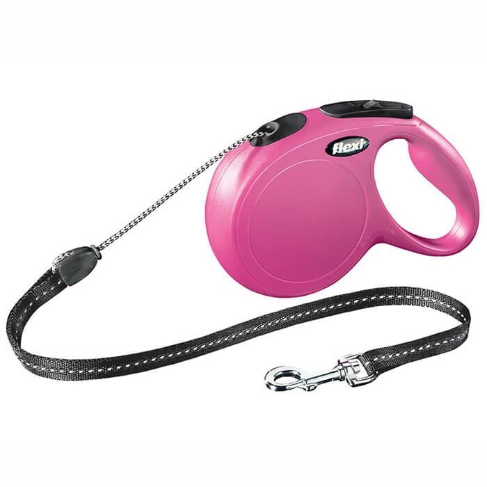 Flexi New Classic Medium 8m İp Gezdirme Pembe