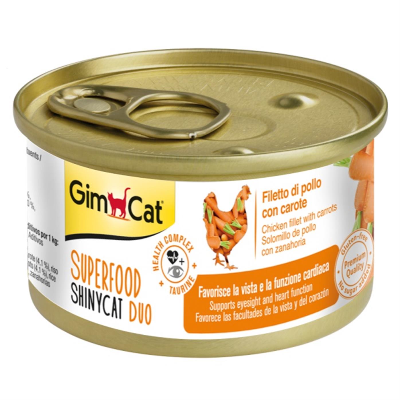 GimCat Shinycat SF Fileto Konserve Kedi Maması - Tavuklu Havuçlu 70gr