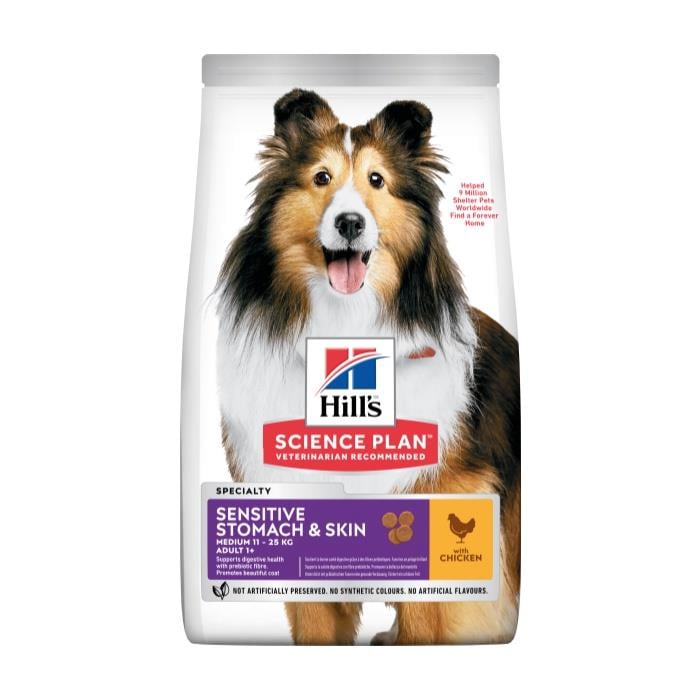Hill's Sensitive Stomach Skin Tavuklu 2.5 Kg Medium Yetişkin Kuru Köpek Maması