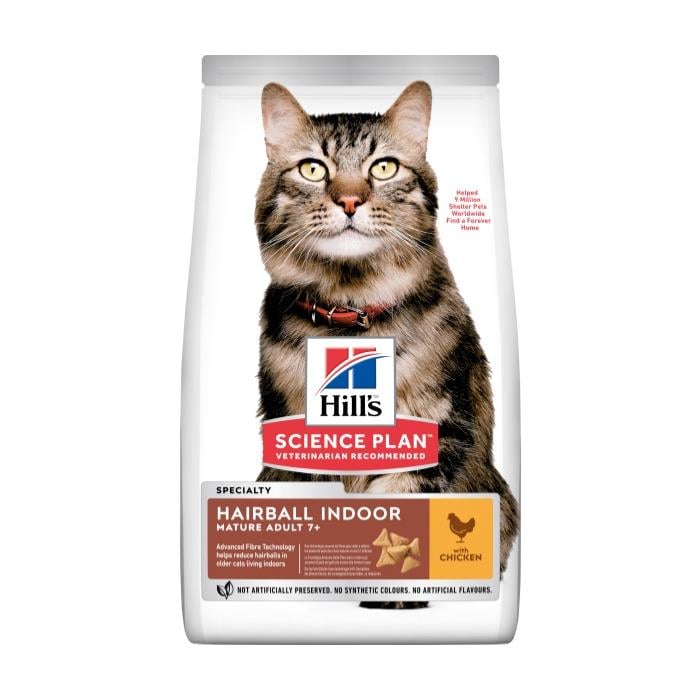 Hill's Tavuklu Hairball Indoor +7 1.5 Kg Yaşlı Kuru Kedi Maması