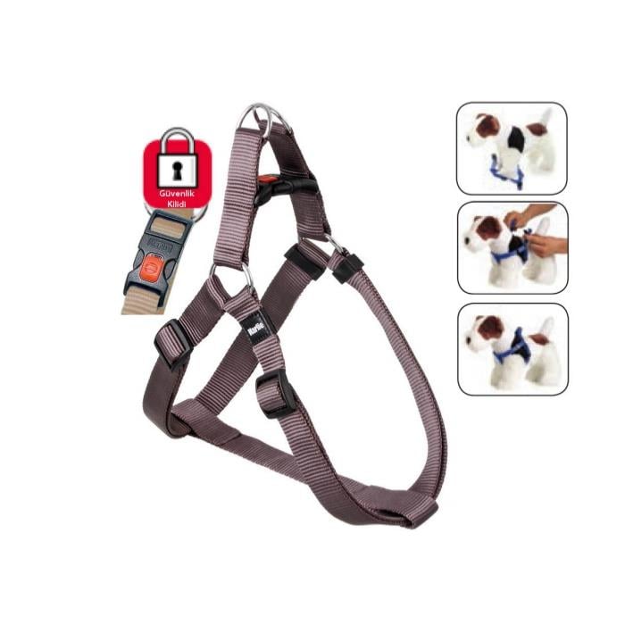 Karlie Kilitli Göğüs Tasma S/M 35-60cm Gri