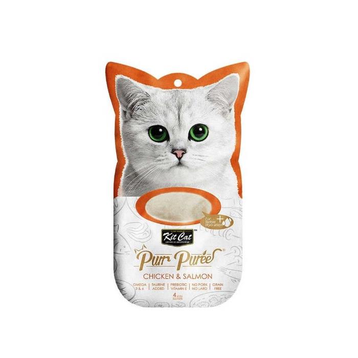 Kit Cat Purr Puree Tavuk Etli Ve Somonlu Kedi Ödülü 4X15gr