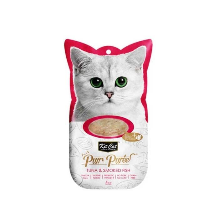 Kit Cat Purr Puree Tuna Ve Balık Fümeli Kedi Ödülü 4X15gr