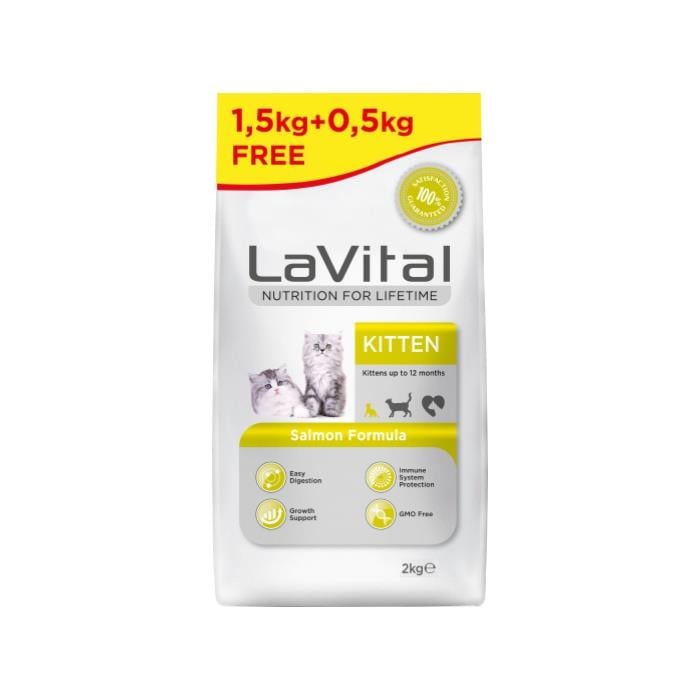 Lavital Kitten Somon Balıklı 1.5 Kg+0.5 Kg Yavru Kuru Kedi Maması