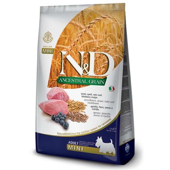 N&D Düşük Tahıllı Kuzu Etli Yaban Mersinli 7 Kg Mini Yetişkin Kuru Köpek Maması
