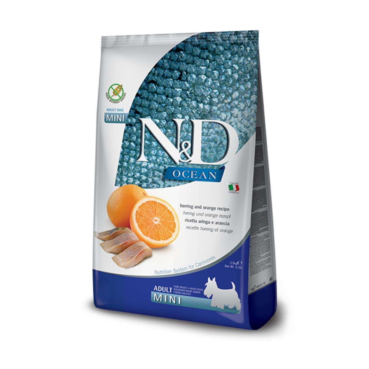 N&D Ocean Tahılsız Ringa&Portakal Adult 7Kg Mini Yetişkin Kuru Köpek Maması