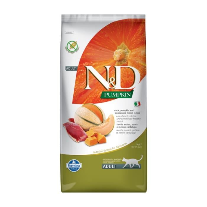 N&D Pumpkin Tahılsız Ördek Etli Balkabaklı ve Kavunlu 5 Kg Yetişkin Kuru Kedi Maması