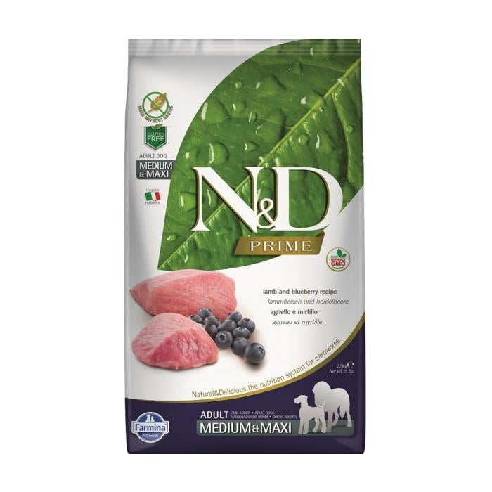N&D Tahılsız Kuzu Etli Yaban Mersinli 12 Kg Medium Maxi Yetişkin Kuru Köpek Maması