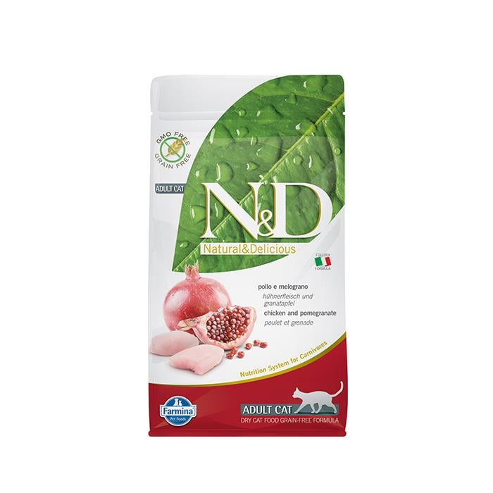 N&D Tahılsız Tavuk Etli ve Narlı 1.5 Kg Yetişkin Kuru Kedi Maması