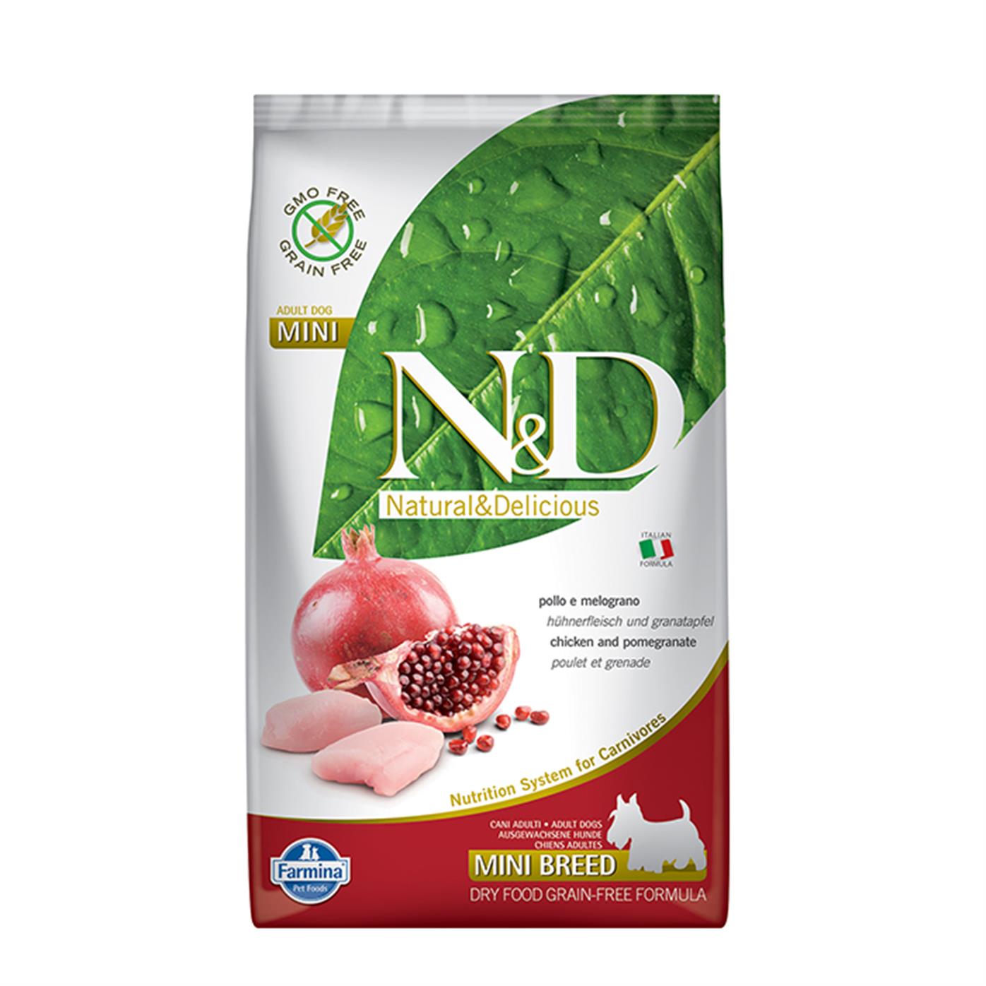 N&D Tahılsız Tavuk Etli ve Narlı 2.5 Kg Mini Yetişkin Kuru Köpek Maması