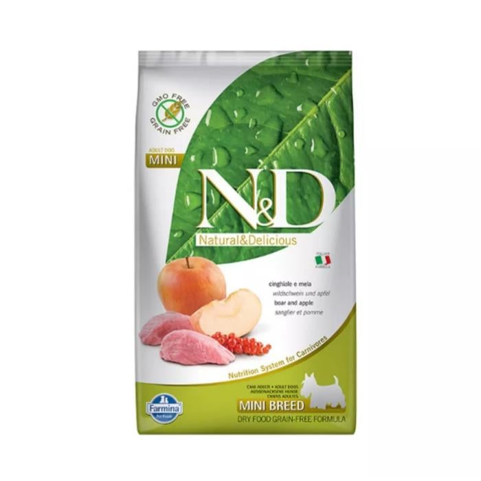 N&D Tahılsız Yaban Domuzu Etli ve Elmalı 2.5 Kg Mini Yetişkin Kuru Köpek Maması