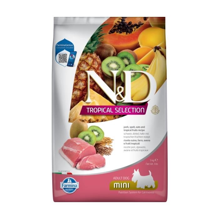 N&D Tropical Selection Domuz Etli ve Tropikal Meyveli 5 Kg Mini Yetişkin Kuru Köpek Maması