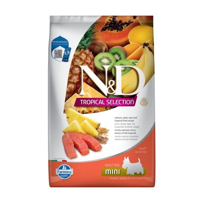N&D Tropical Selection Somonlu ve Tropikal Meyveli 5 Kg Mini Yetişkin Kuru Köpek Maması