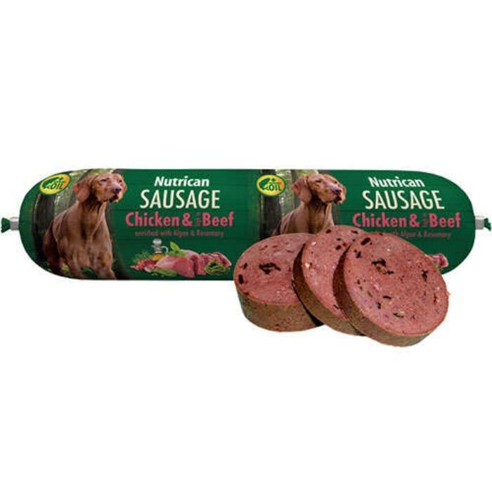 Nutrican Sausage Tavuk ve Biftek Etli Köpek Ödül Sosisi 800gr