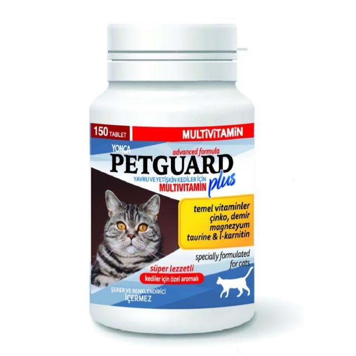 PetGuard Plus Kedi Multivitamin Tablet 150 Adet