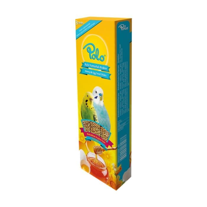Polo Ballı Yumurtalı Muhabbet Kuşu Krakeri 3'lü