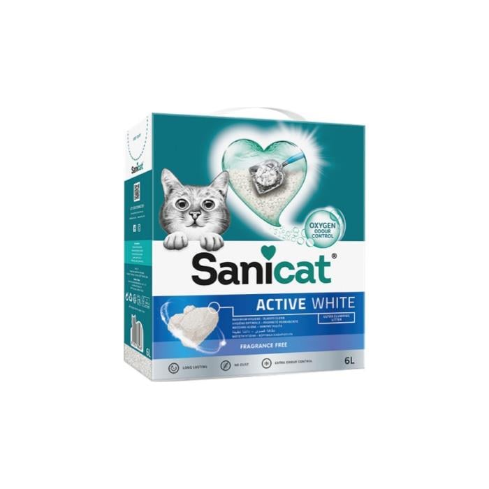 Sanicat Active White Kedi Kumu 6L
