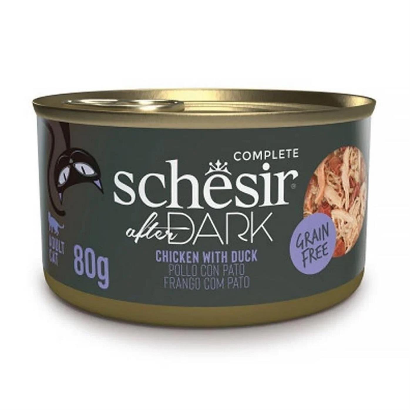 Schesir After Dark Tavuk Ördek Yetişkin Kedi Konservesi 80gr