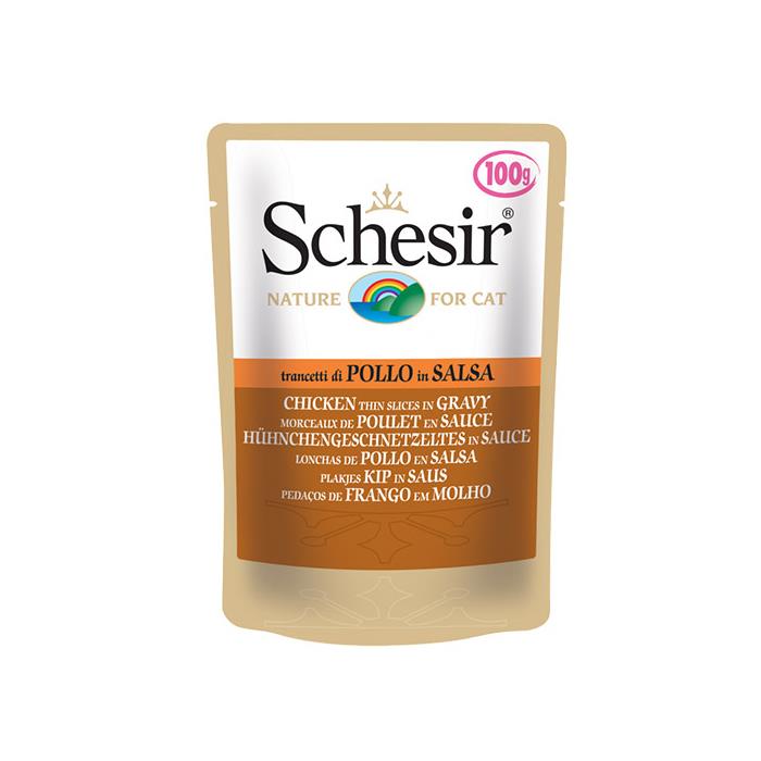 Schesir Pouch Gravy Tavuklu Kıyılmış Yaş Kedi Maması 100gr