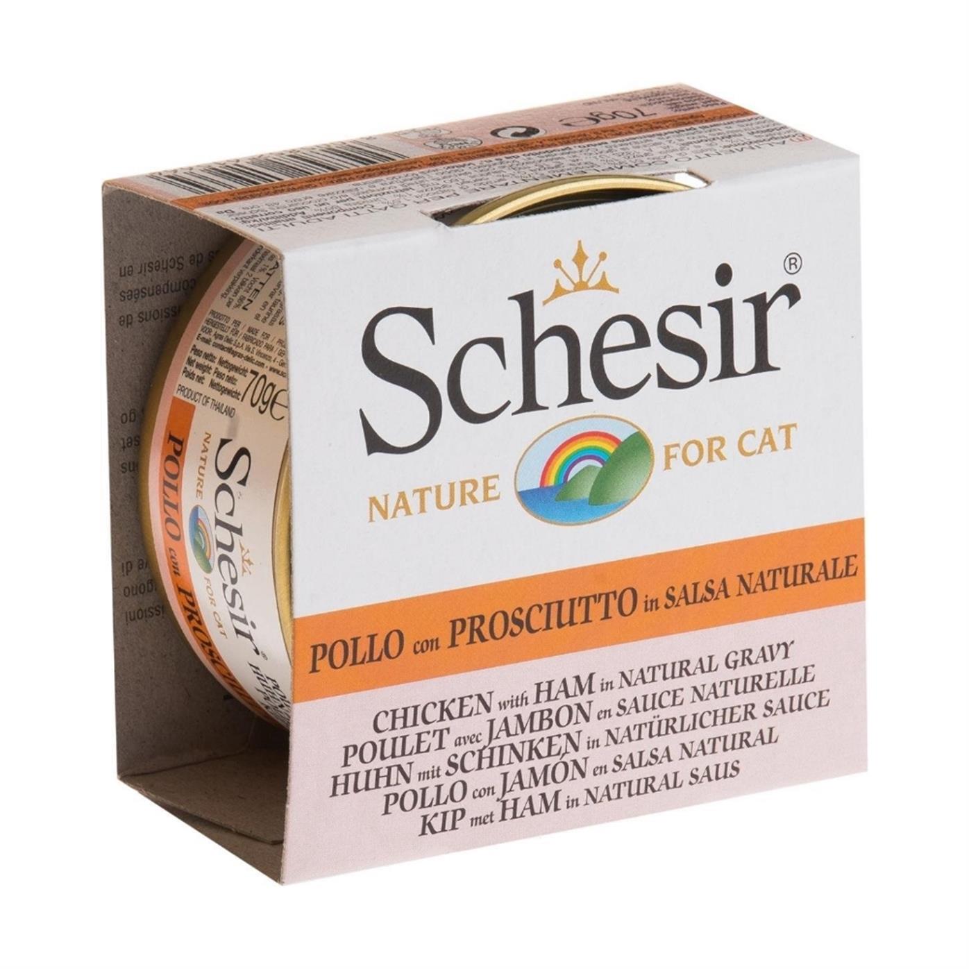Schesir Soslu Tavuklu ve Jambonlu Kedi Konservesi 70gr