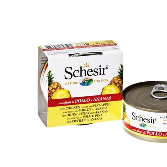 Schesir Tavuk Fileto Ve Ananaslı Yetişkin Köpek Yaş Maması 150gr