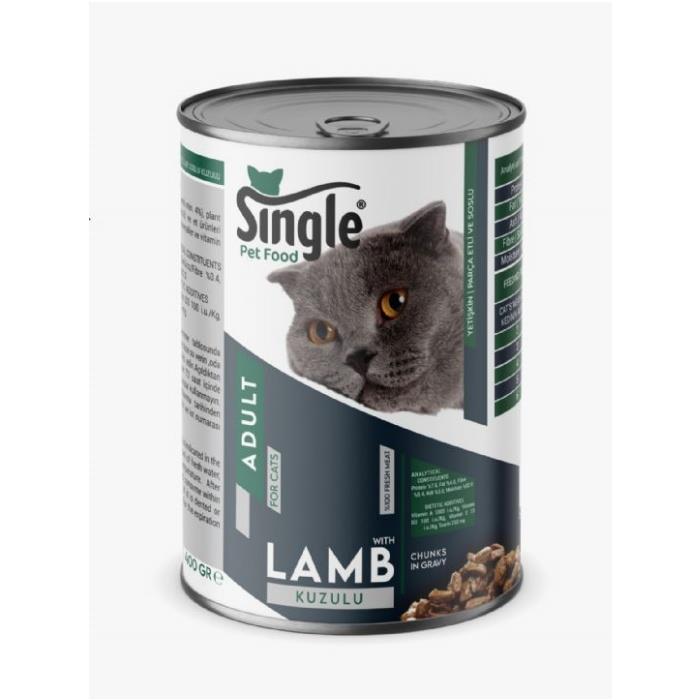 Single Kuzu Etli Yetişkin Kedi Konservesi 400gr