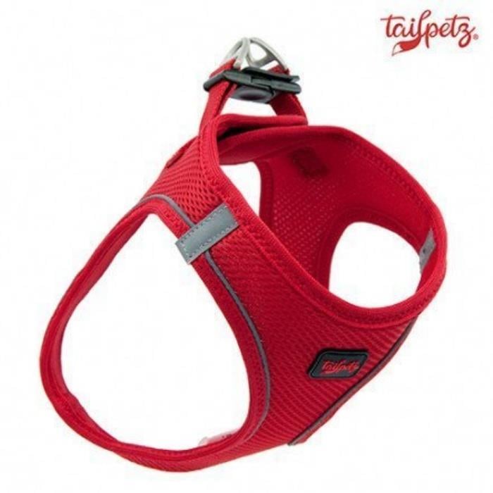 TailPetz Airmesh Red Köpek Göğüs Tasması L