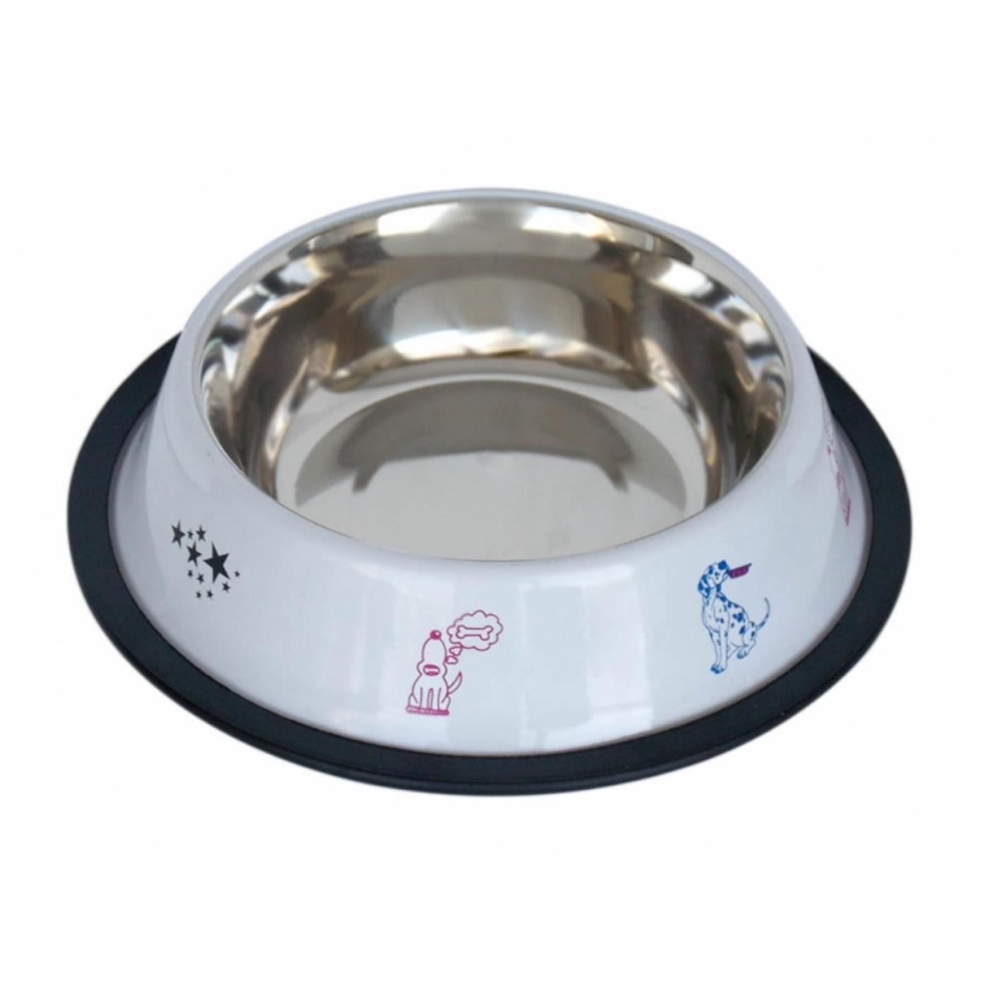 Tommy Kedi Desenli Çelik Mama Kabı Mavi 8 Oz