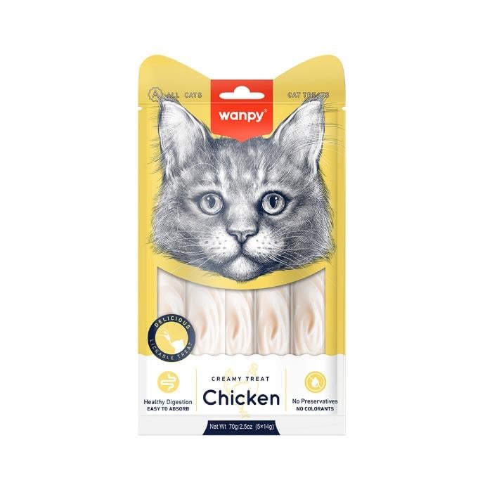 Wanpy Tavuk Krema Likit Kedi Ödülü 5*14gr