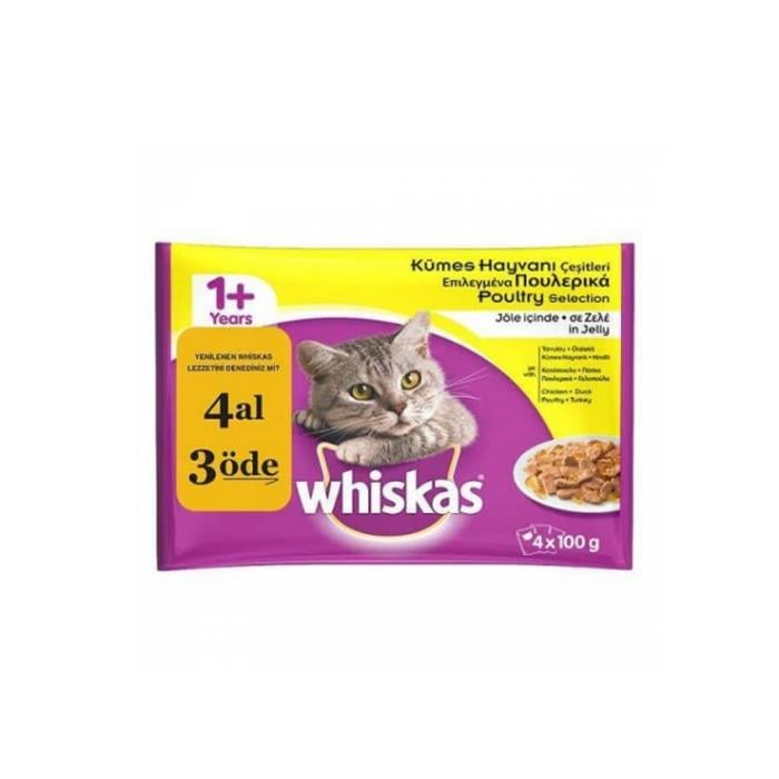 Whiskas Pouch Kümes Seçenekleri 100gr 4 AL 3 Öde