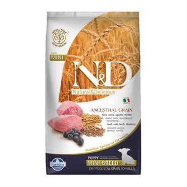 N&D Düşük Tahıllı Kuzu Etli Yaban Mersinli 7 Kg Mini Yavru Köpek Maması