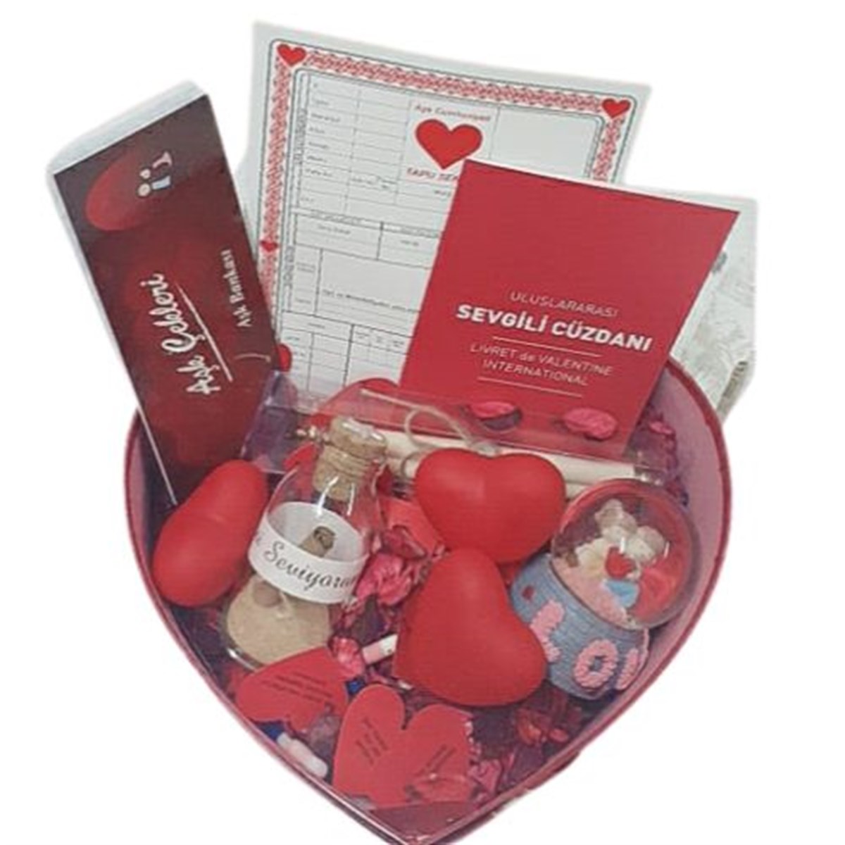 Sevgiliye Kalp Kutu İçinde Hediye Paketi - Çılgın Trend Ürünleri