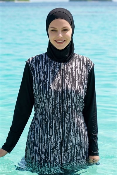 2402 Siyah Tesettür Mayo