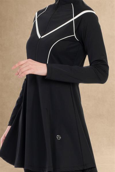 6016 Siyah Tesettür Mayo