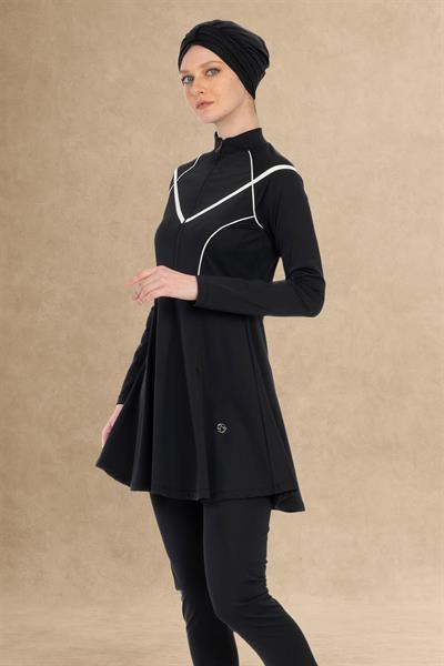 6016 Siyah Tesettür Mayo