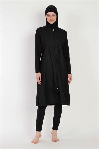 6045A-B Siyah Tesettür Mayo